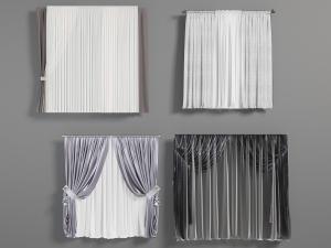 新中式带有窗纱的窗帘