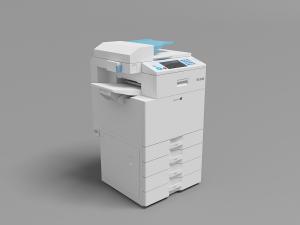 白色带有抽屉的智能打印机