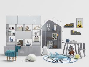 儿童玩具收纳柜、动物布偶玩具