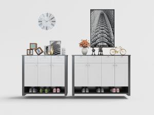 现代玄关带有开放式收纳的鞋柜3d模型 现代玄关带有开放式收纳的鞋柜