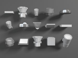 现代壁灯、筒灯组合