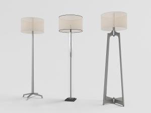 现代半透明柱形灯罩的落地灯