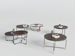 北欧圆形套叠茶几3d模型 北欧圆形套叠茶几