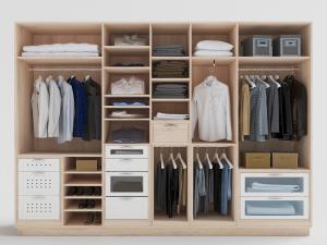 更衣室不同尺寸的开放式收纳柜、更衣柜