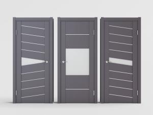 深灰色现代不同纹理的平开门