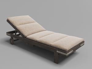 工业风带滑轮可升降靠背的躺椅