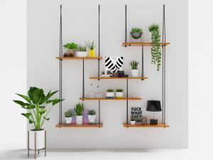 现代固定在顶部的绳挂收纳架、饰品摆件