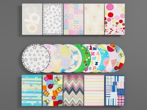 字母、花朵、圆点图案的墙面装饰挂件