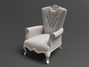 欧式古典雕花靠背单人沙发椅3d模型 欧式古典雕花靠背单人沙发椅