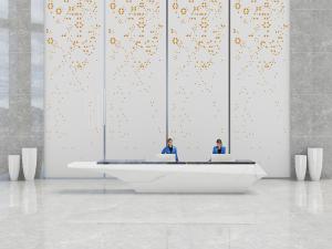 现代白色大理石大厅前台接待台