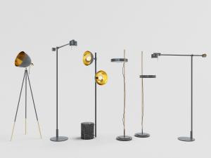 现代黑色金属灯罩的落地灯