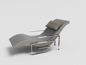 户外灰色现代流线型躺椅