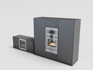 嵌入电器的厨房高柜和橱柜