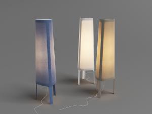 现代三角形磨砂灯罩的落地灯