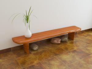 户外实木长凳、石头