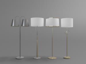 现代金属支架的落地灯