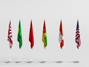 排列整齐的各国国旗