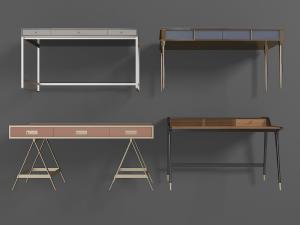 现代轻奢金属支架的书桌组合3d模型 现代轻奢金属支架的书桌组合