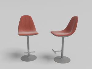 现代酒红色的吧椅