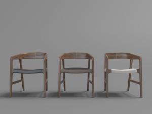 中式实木圆形靠背扶手椅