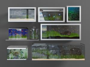 不同尺寸的长方形水族箱鱼缸