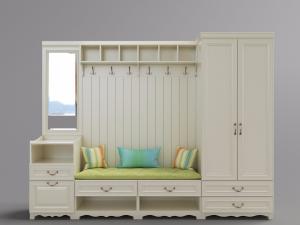 带卡座和挂钩的玄关收纳柜3d模型 带卡座和挂钩的玄关收纳柜