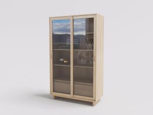 北欧原木玻璃柜门展示柜