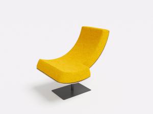 后现代黄色弧形躺椅