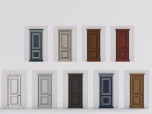 多款不同色彩的欧式实木平开门