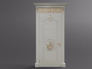 欧式带有原始实木纹理的白桦雕花平开门