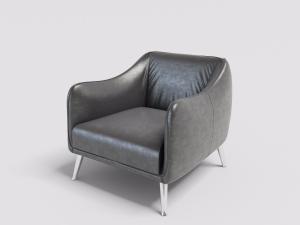 现代流线型带有斑点的皮质单人沙发3d模型 现代流线型带有斑点的皮质单人沙发