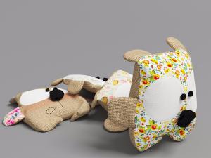 卡通猫头鹰造型的布艺靠垫