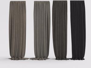 现代咖啡色粗麻质感的窗帘