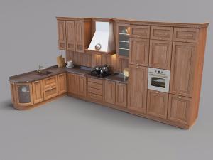 欧式田园整体实木L型橱柜