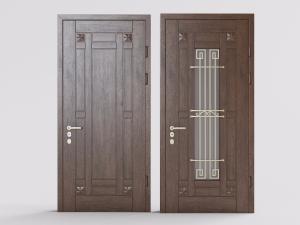 新中式带有中式元素构件的平开门