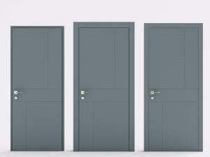 灰绿色现代简约平开门