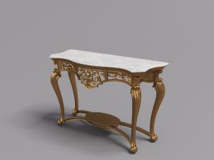 欧式金色花鸟雕刻支架装饰柜