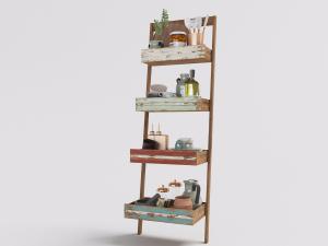 做旧漆面斑驳的多层收纳架