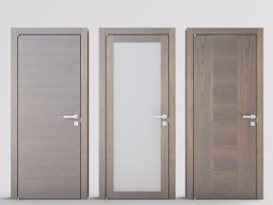 现代不同木纹理的卧室平开门