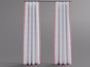 现代带有粉色边面的窗帘