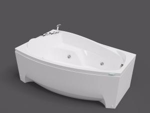 现代带有按摩功能的白色陶瓷浴缸