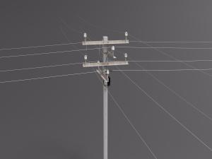 缠绕电线天线的电线杆