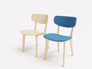 北欧清新实木餐椅和带坐垫的餐椅