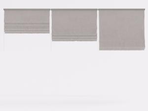 浅灰色不同长度的折叠罗马帘
