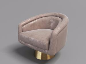 现代金属圆柱支撑的单人沙发3d模型 现代金属圆柱支撑的单人沙发