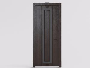 新中式深咖啡色实木平开门