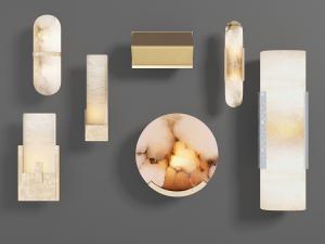 中式大理石纹理灯罩的壁灯