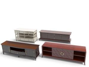 简欧实木长方形带柜门的电视柜