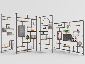 工业风水管造型的装饰收纳架