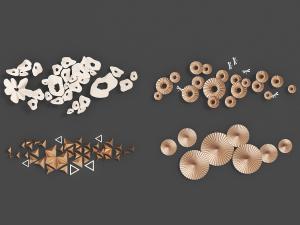 现代墙面背景墙金属花朵挂件